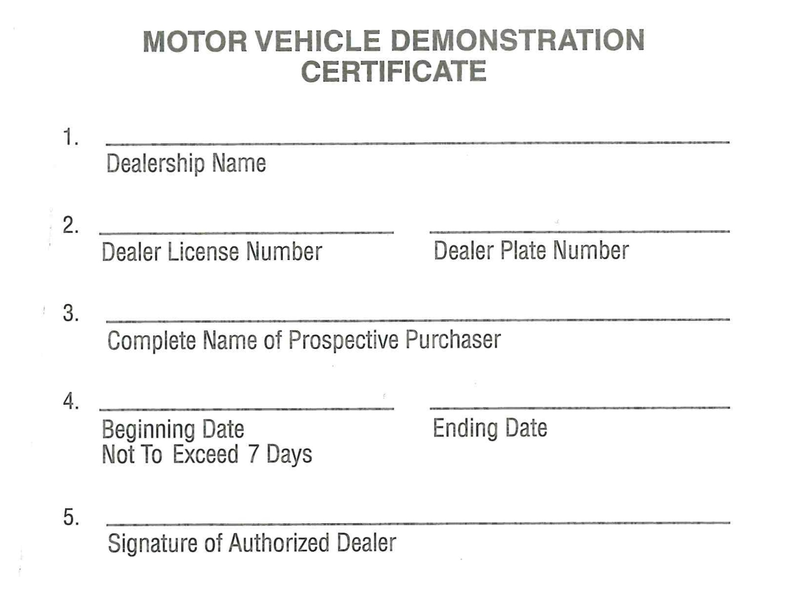 Download Motor Vehicle Demonstration Certificates South Carolina Automobile Dealers Association